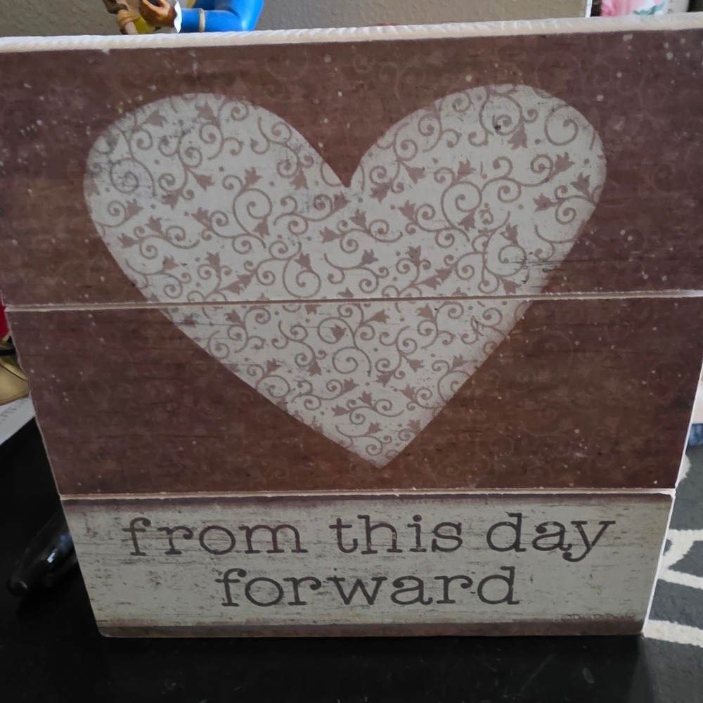 Dan DiPaolo From This Day Forward Wood Pallet Sign Rustic Heart Wedding Decor - Picture 2 of 3